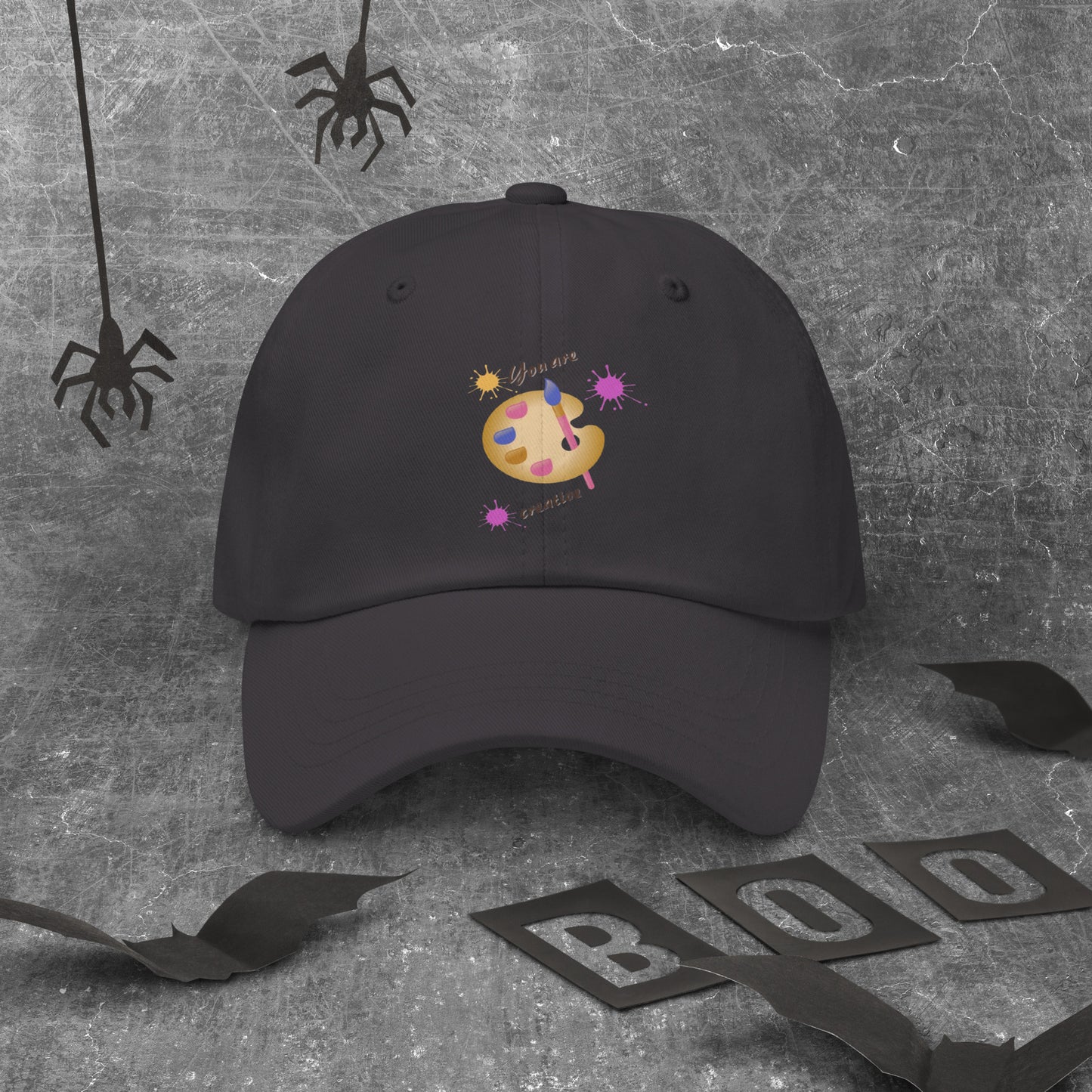 Creators Hat in dark grey - comfortable artist and designer baseball cap with creative logo for artists