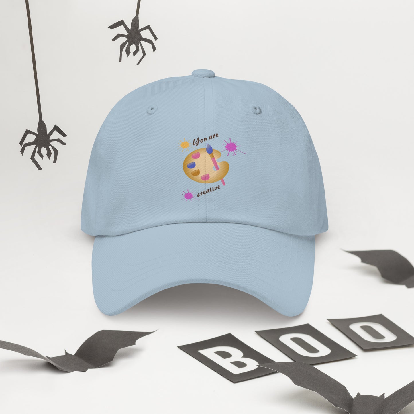 Creators Hat in light blue - stylish artist and designer baseball cap with creative logo for artistic minds