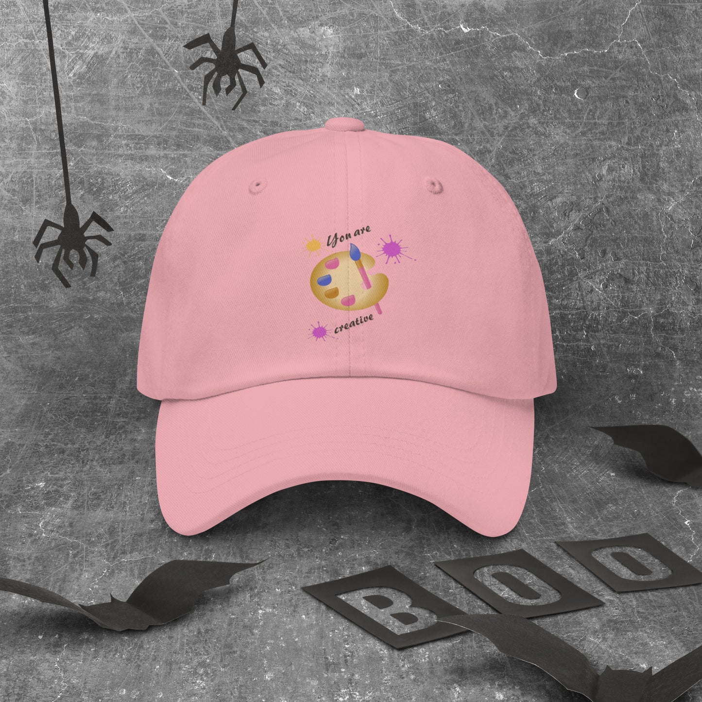 Creators Hat in pink - comfortable artist and designer baseball cap with creative emblem for female artists and makers