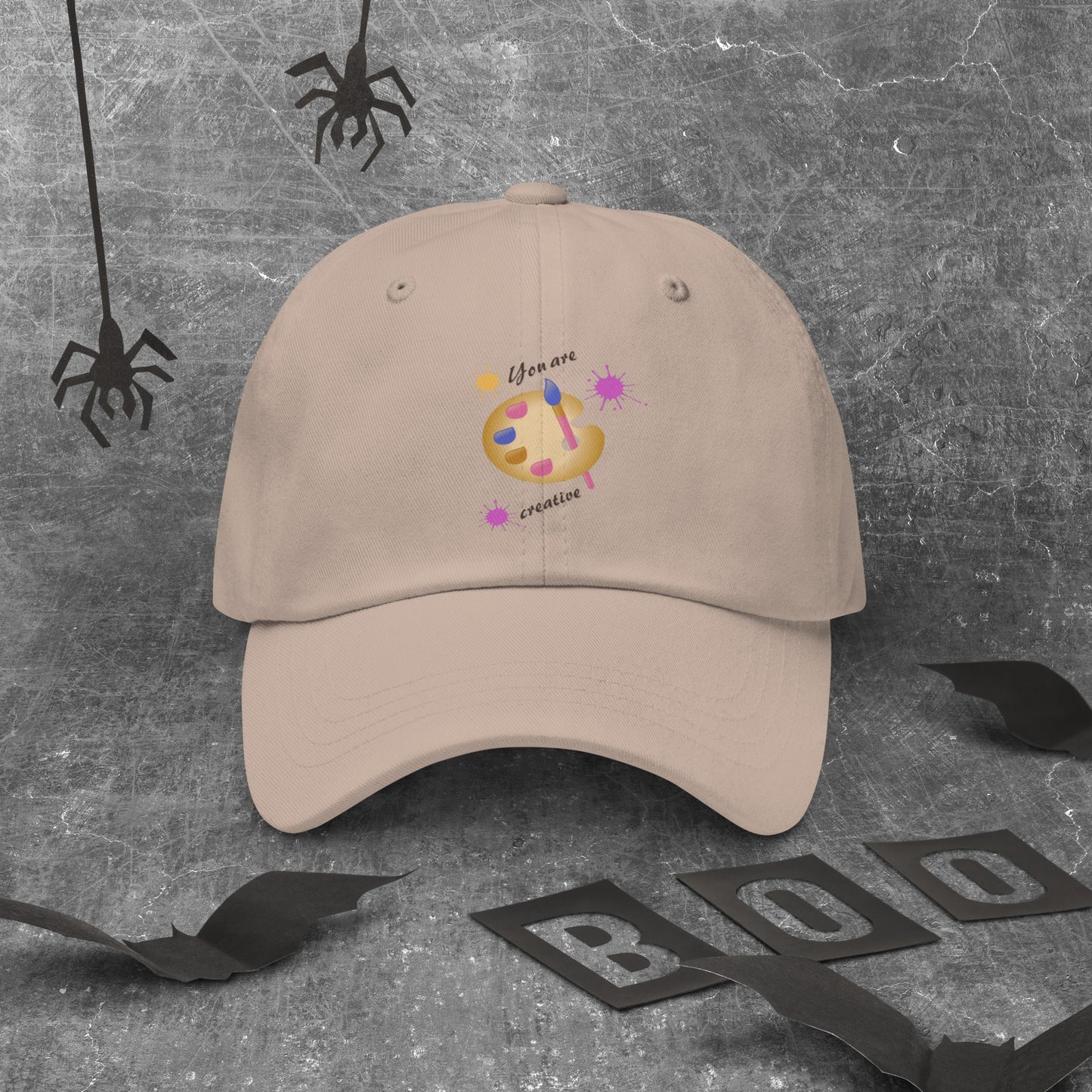Creators Hat in stone beige - stylish artist and designer baseball cap with creative logo for artistic professionals