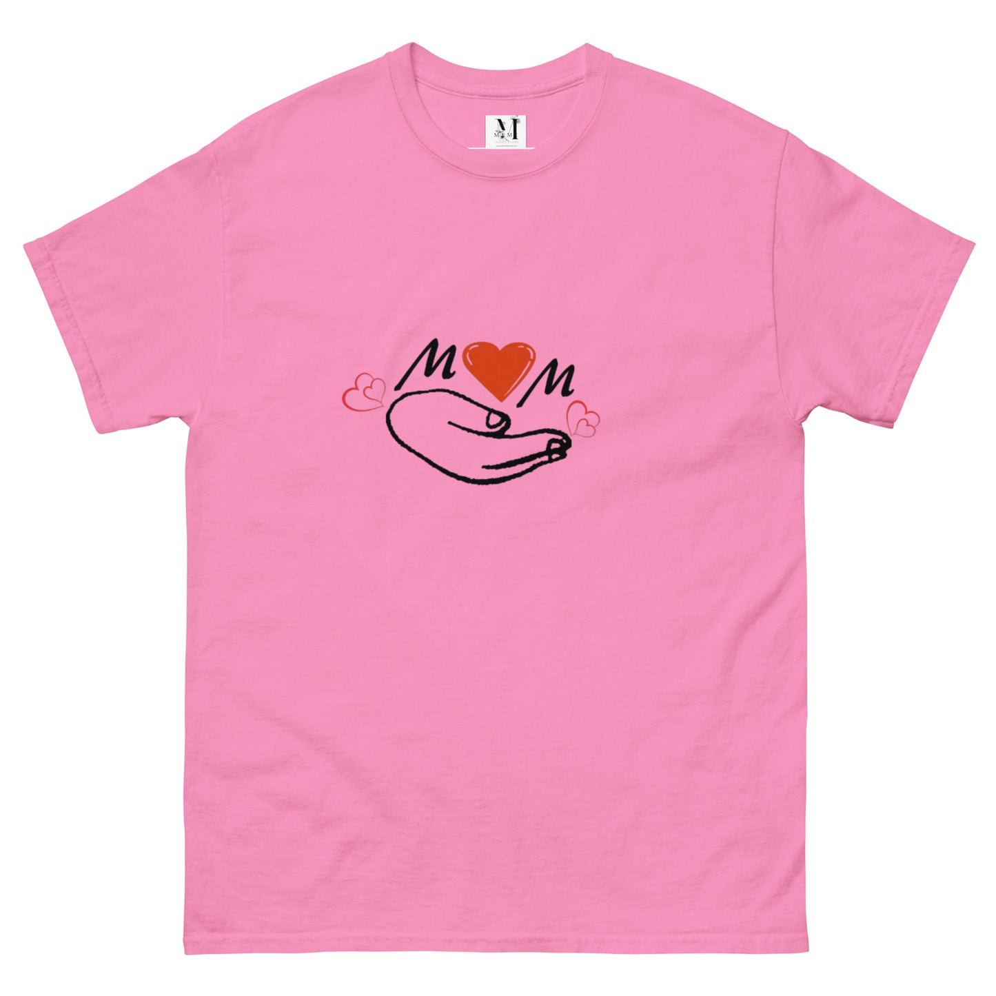 Mama Classic unisex t-shirt in azalea pink - soft cotton mom tee with happy face graphic for mothers