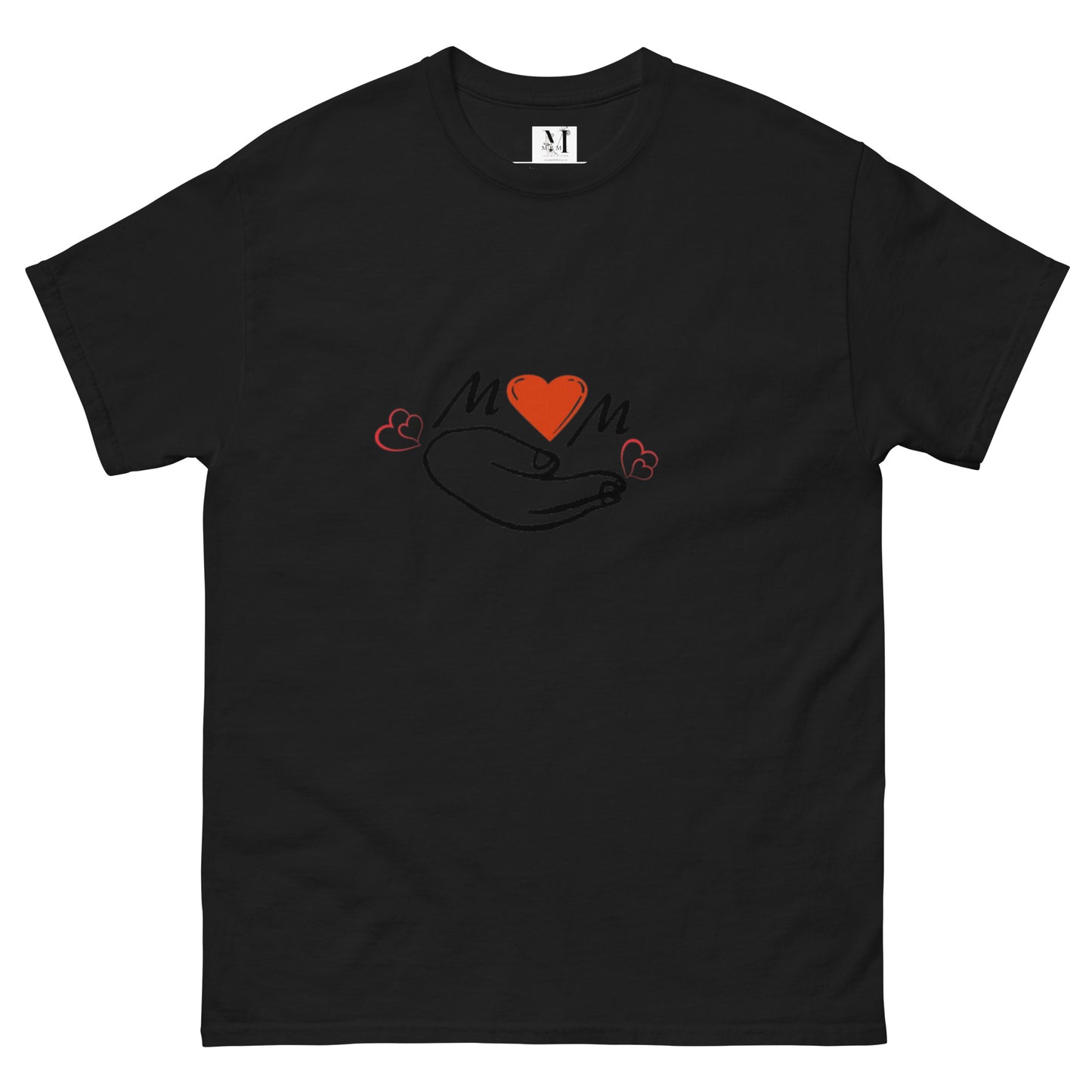 Mama Classic unisex t-shirt in black - premium cotton mom tee with happy face graphic for mothers