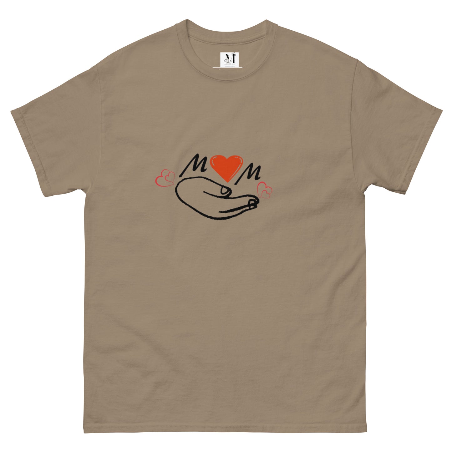 Mama Classic unisex t-shirt in Brown savana - bright cotton mom tee with cheerful smiley design for mothers