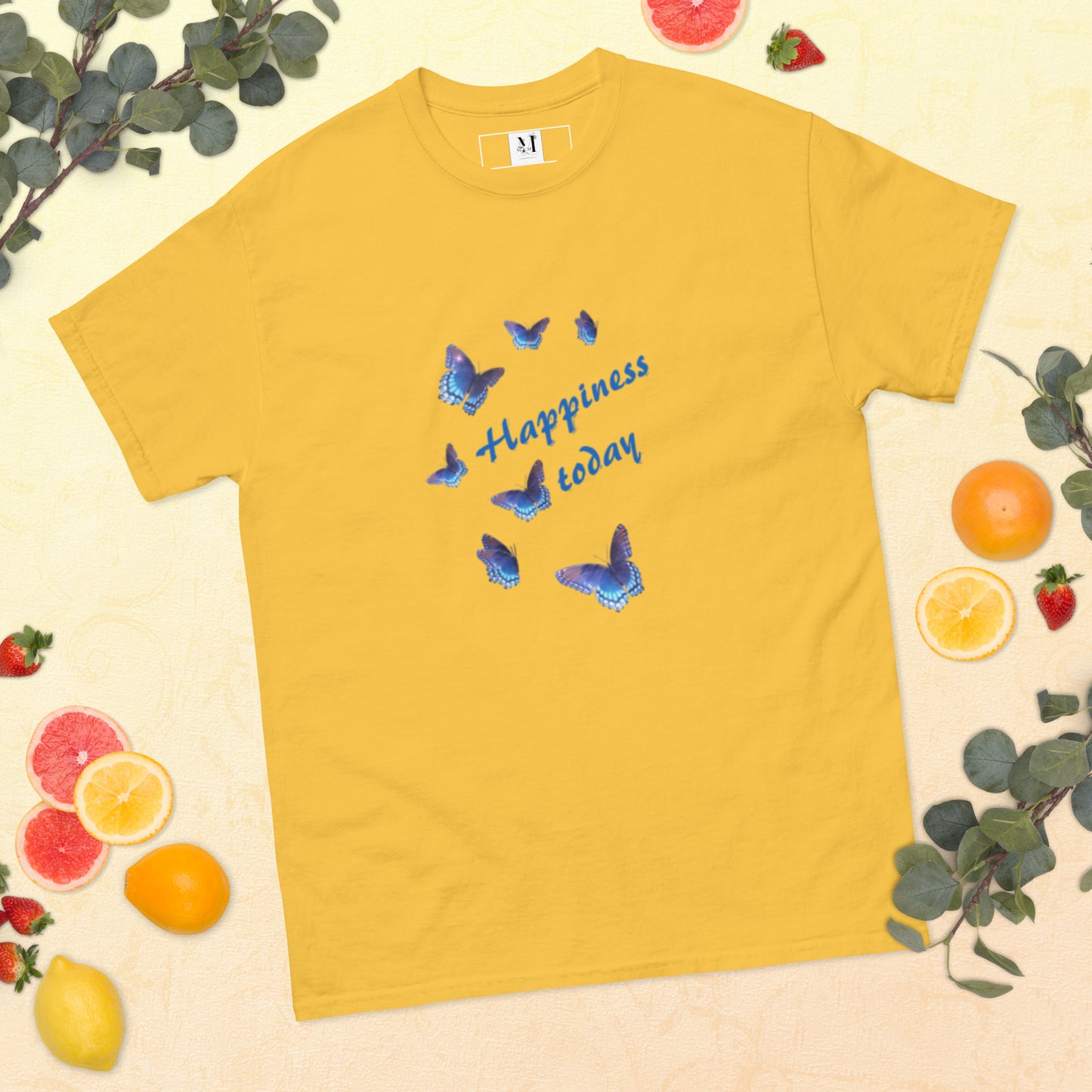 Happy Today unisex t-shirt in  Daisy - premium cotton motivational tee with inspirational message