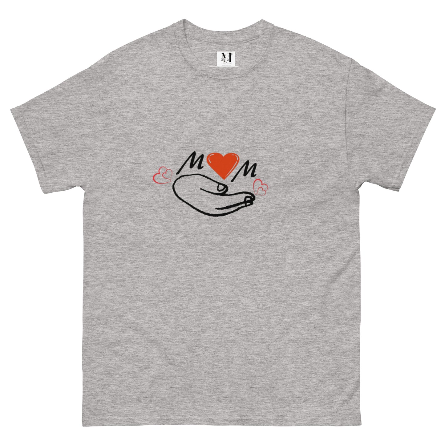 Mama Classic unisex t-shirt in sport grey - comfortable cotton mom tee with cheerful smiley design for mothers