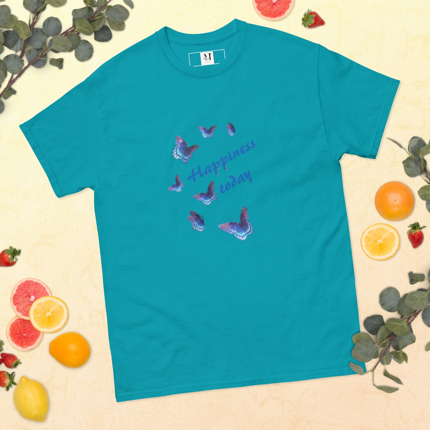 Happy Today unisex t-shirt in Taopical - soft cotton motivational tee with uplifting message