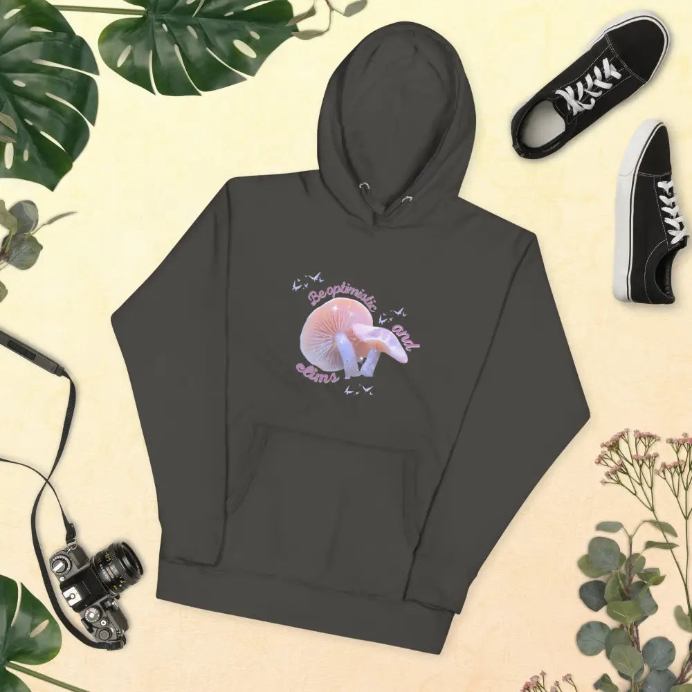 Unisex Optimism Hoodie - Vintage Black / S - Comfortable winter hoodie for men and women in many colors and different
