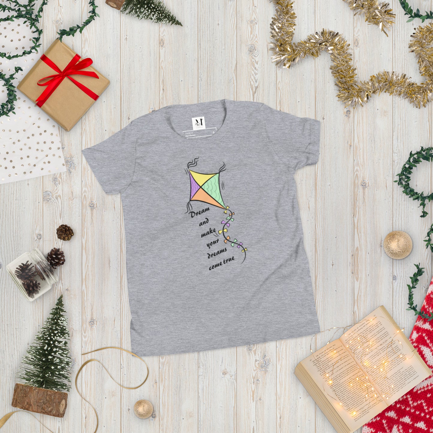 Dream Come True motivational t-shirt in athletic heather grey - premium unisex cotton tee with inspirational quote