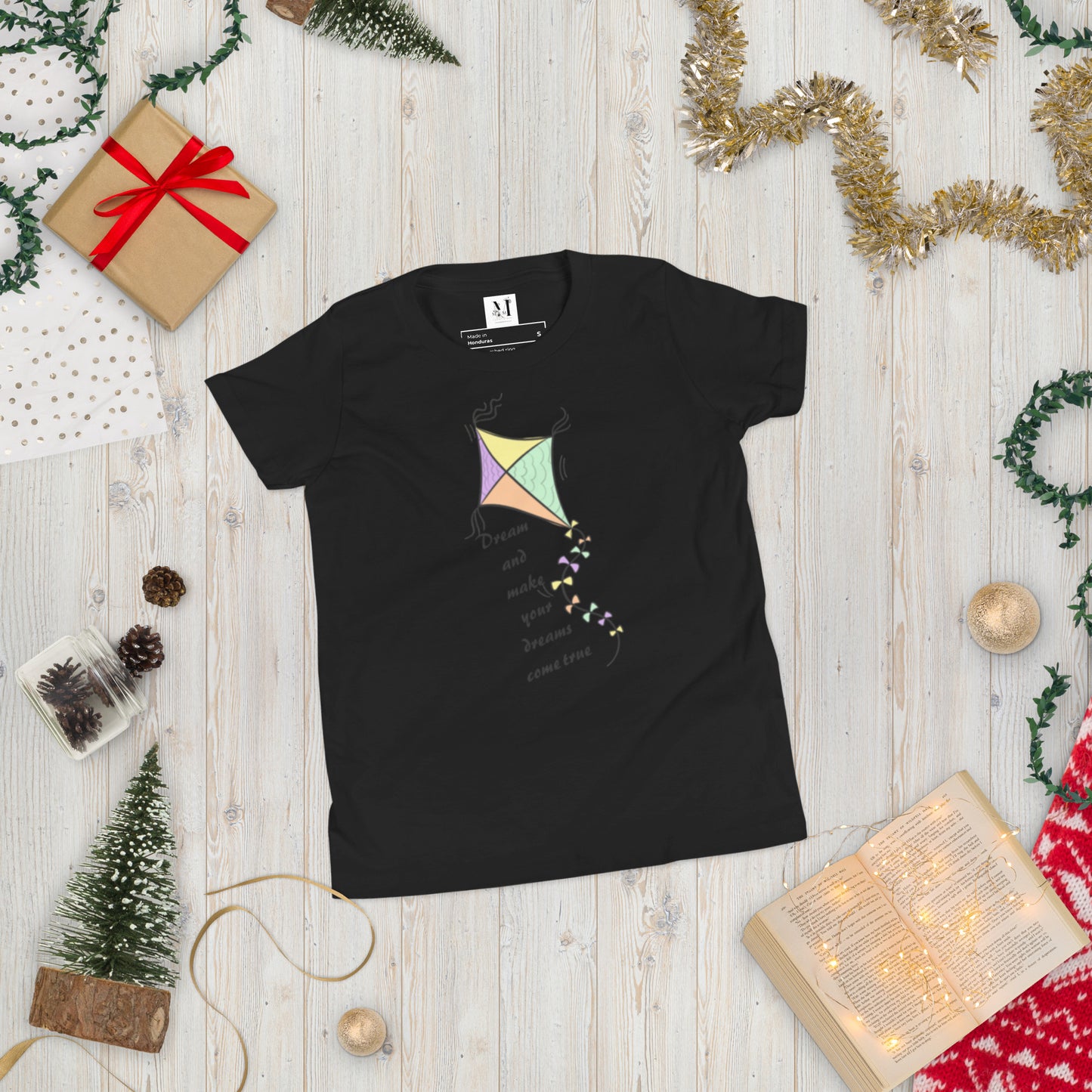 Dream Come True motivational t-shirt in black - premium unisex cotton tee with inspirational quote for dreamers