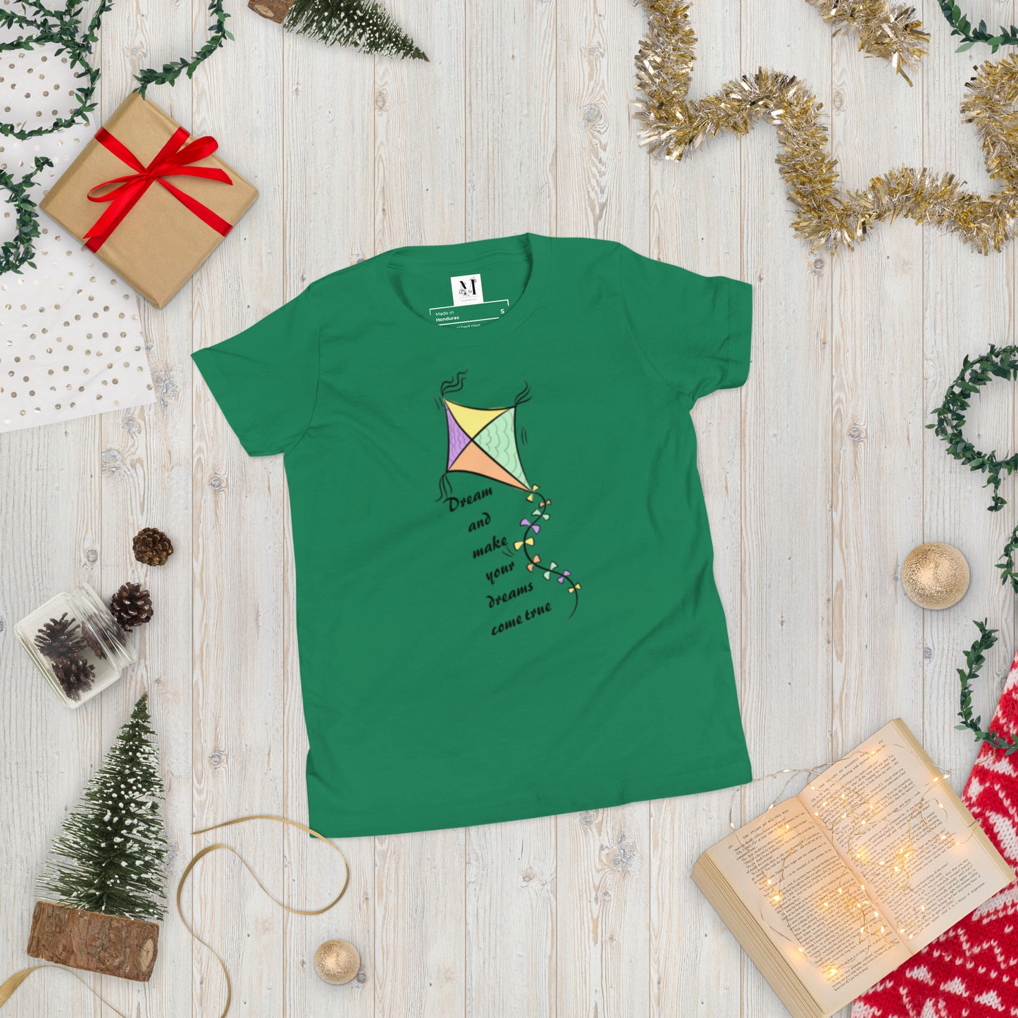 Dream Come True motivational t-shirt in kelly green - vibrant unisex cotton tee with inspirational message for dreamers