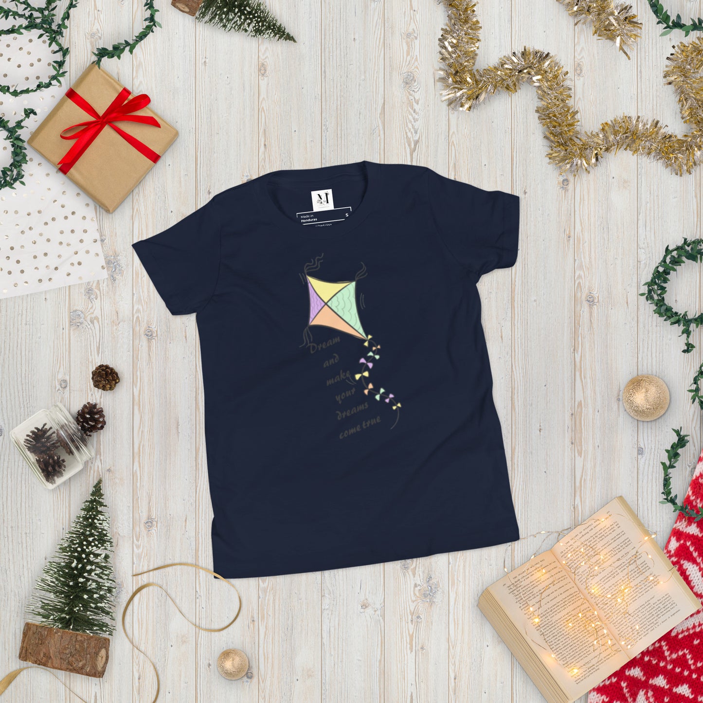 Dream Come True motivational t-shirt in navy - comfortable unisex cotton tee with success message for achievers