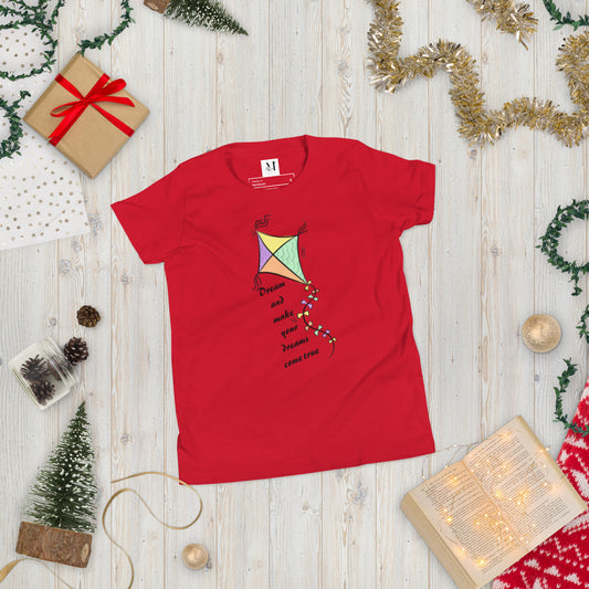 Dream Come True motivational t-shirt in red - vibrant unisex cotton tee with uplifting message for dreamers