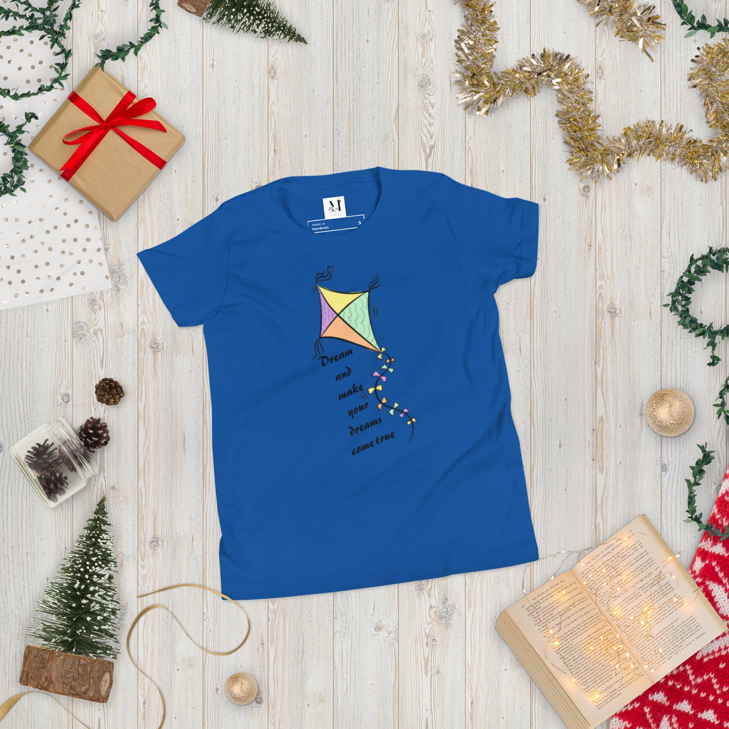 Dream Come True motivational t-shirt in true royal blue - premium unisex cotton tee with inspirational quote