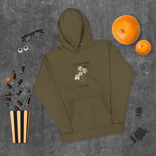 Premium unisex winter hoodie in military green - soft cotton blend motivational sweatshirt with bold design
